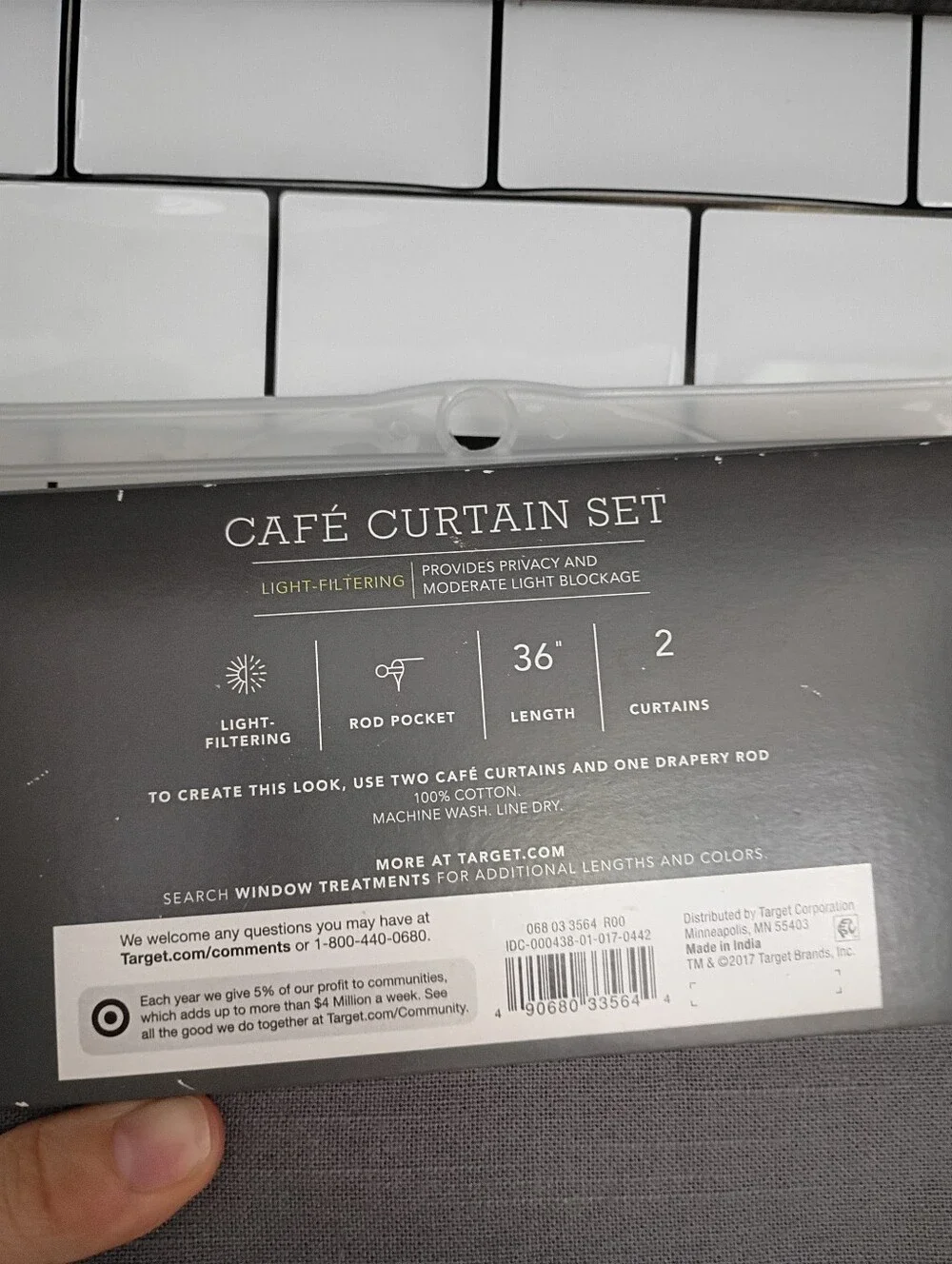 Threshold Gray Cafe Curtain Set BRAND NEW 42x36